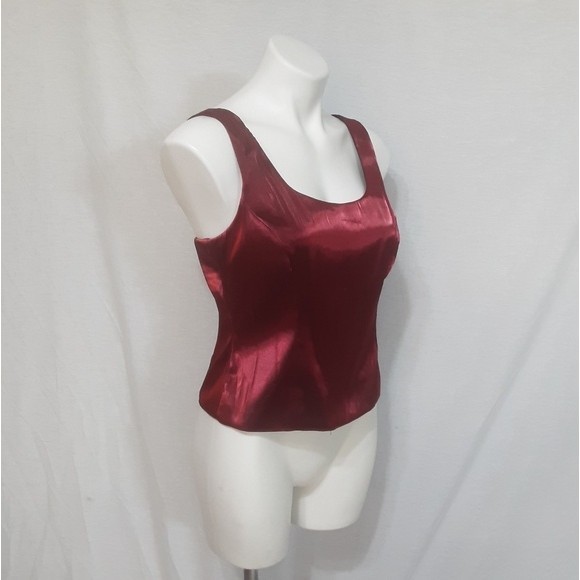 Dressbarn Collection Magenta Red Satin Formal Suit-Blouse & Blazer Set Size 8 - Picture 5 of 11